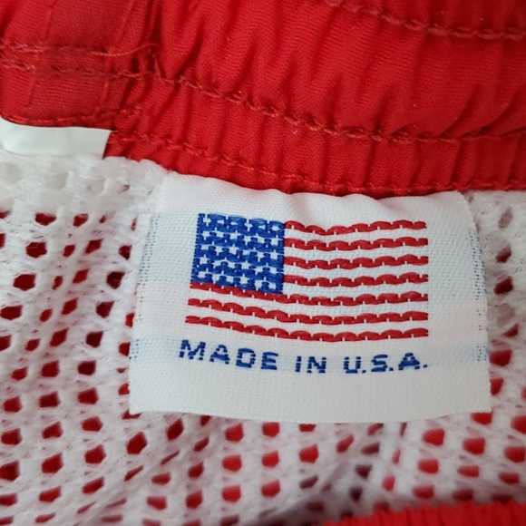 Vintage Weekender red swim trunk men elastic waist size M-L? - Picture 4 of 7